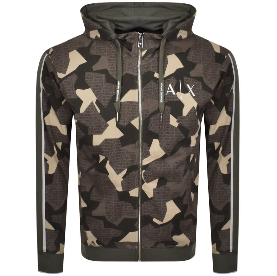 Alternative Image for ProductArmani Exchange Full Zip Logo Hoodie Green1